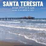 Olas en la playa de Santa Teresita con el muelle de pesca al fondo