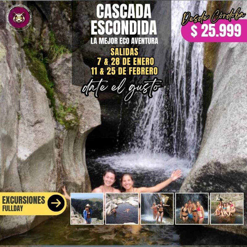 Excursiones Villa Carlos Paz Cordoba, La cumbrecita, Miramar, Cura Brochero, Capilla del monte, Moina Clavero