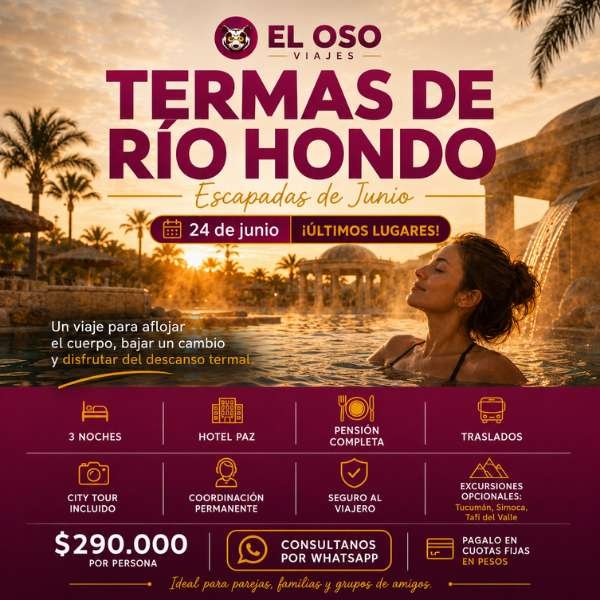 Termas de Río Hondo con pensión completa