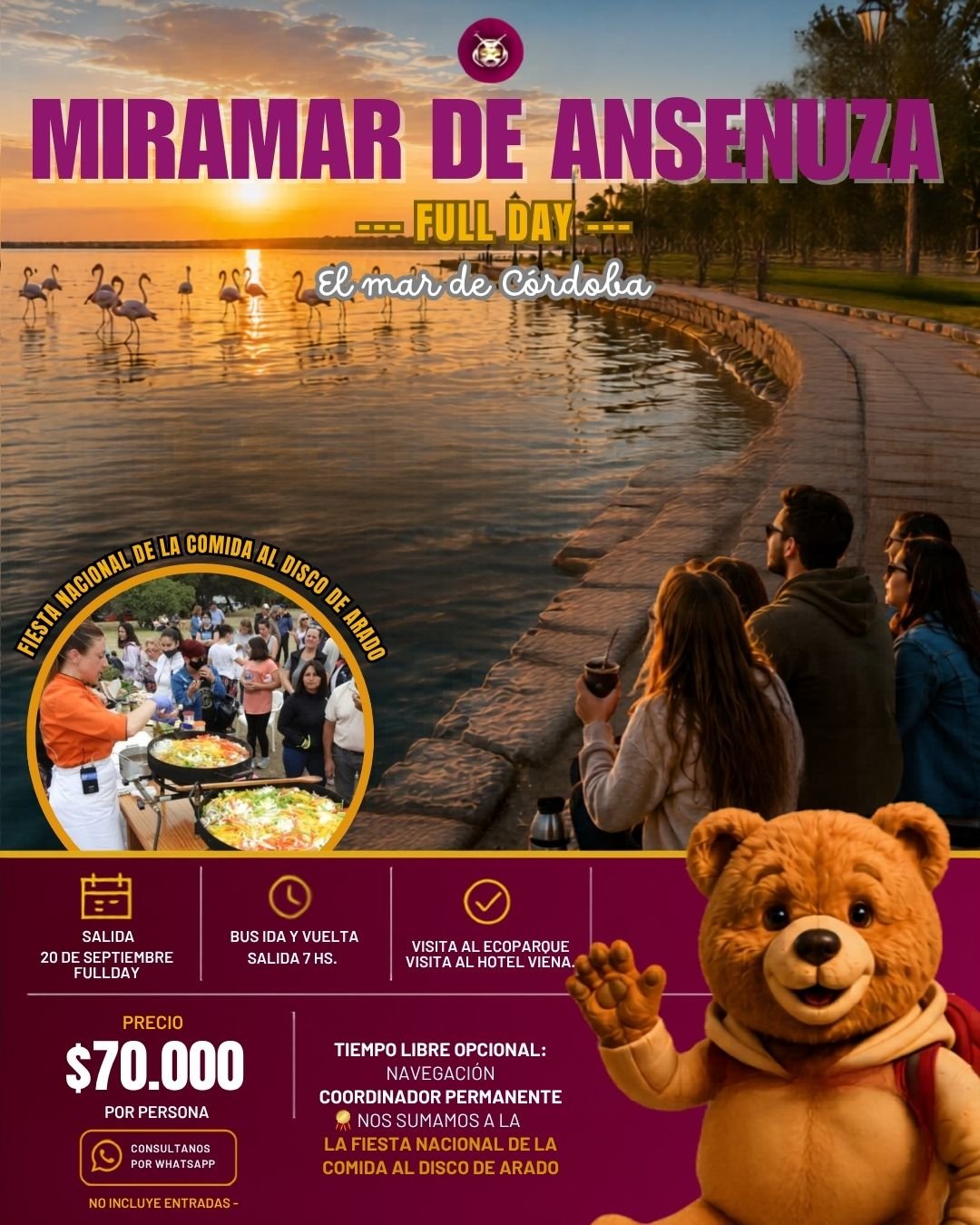 Miramar de Ansenuza: Full Day con Costanera, Historia y Atardecer