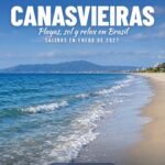 Playa de Canasvieiras, Florianópolis, con olas suaves y la montaña al fondo