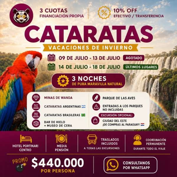 Cataratas del Iguazú en vacaciones de invierno