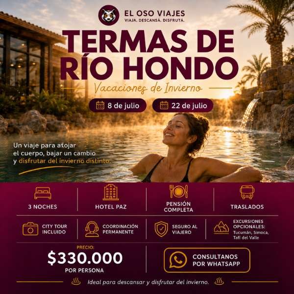 Termas de Río Hondo en vacaciones de invierno