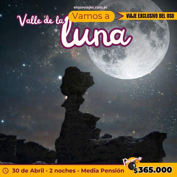 Valle de la luna con luna llena