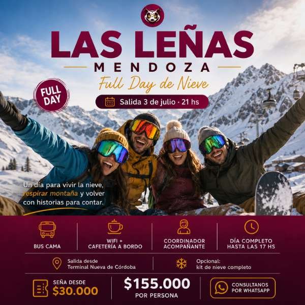Full Day Las Leñas: nieve y diversión en Mendoza